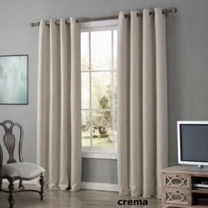 Cortina Blackout Engomada Crema