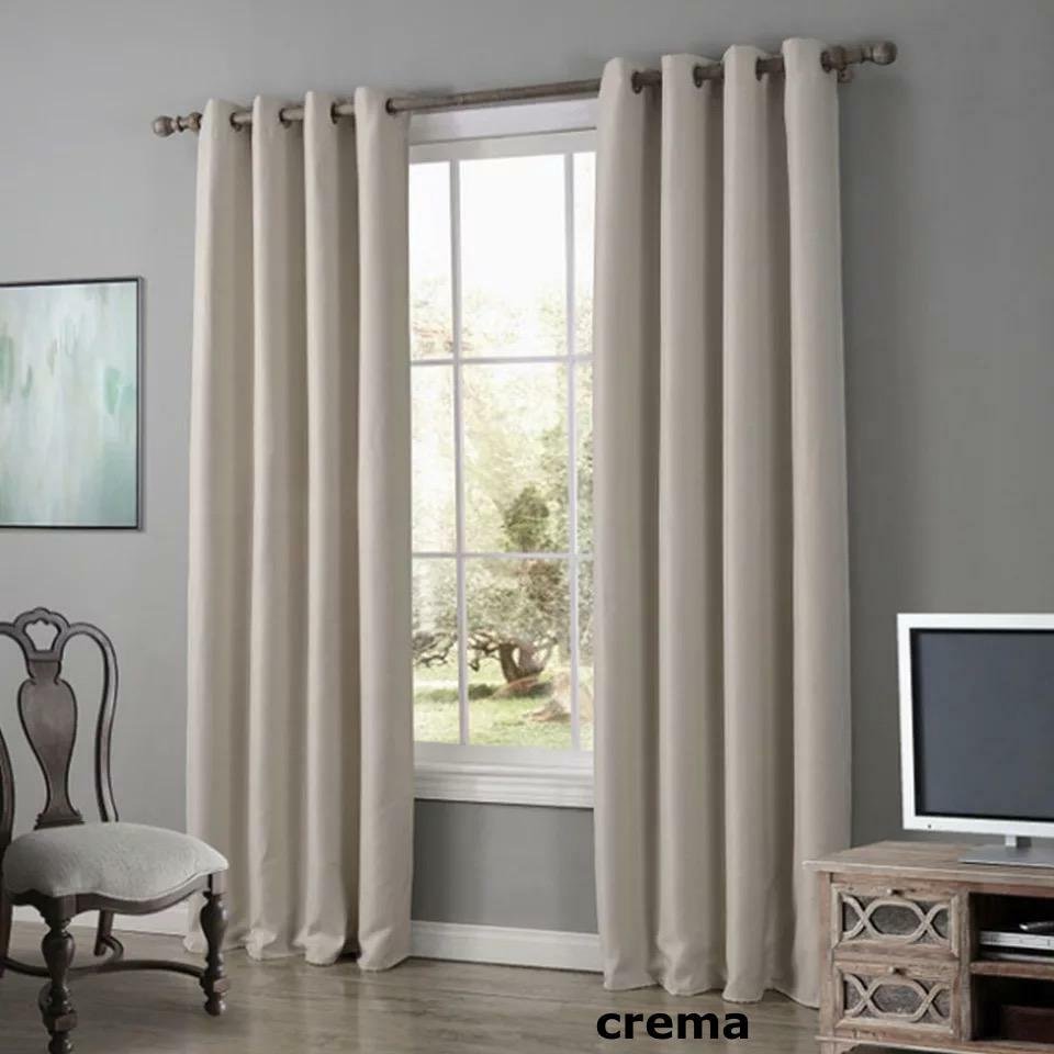 Cortina Blackout Engomada Crema