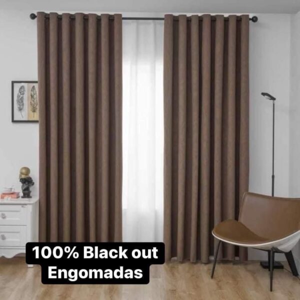 Cortina Blackout Engomada Cafe - Imagen 2
