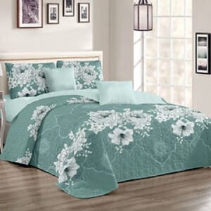 Cubrecama Quilt Verano Flores Blancas Calipso Super King