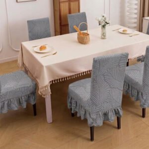 Set 6 Fundas de Silla Texturizadas Hojas Gris Vuelo