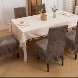 Pack 6 Fundas Silla Texturizadas Hojas Café con Vuelo